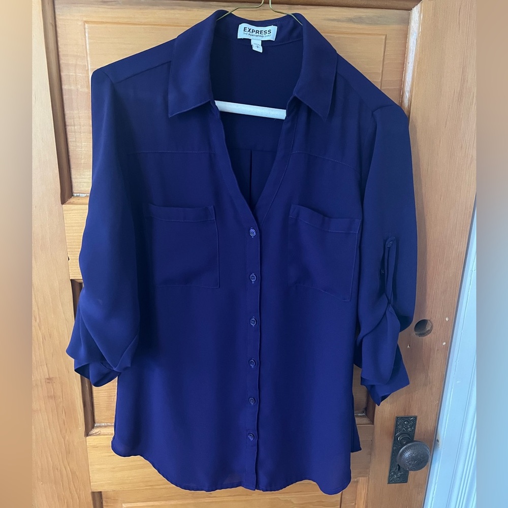 Express Button-Down Portofino grape purple